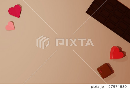 3D素材_バレンタインチョコレート 3D素材_バレンタインチョコレート 97974680