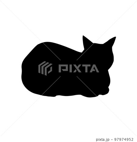 座る猫のシルエットイラスト 97974952