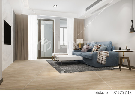 3d rendering luxury and modern living room with leather sofa and lamp 3d rendering luxury and modern living room with leather sofa and lamp 97975738