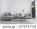 3d rendering luxury and modern living room with leather sofa and lamp 97975739