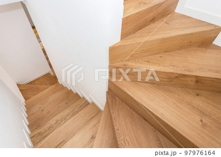 Modern residential wooden stairs Modern residential wooden stairs 97976164