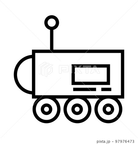 Moon rover icon line isolated on white background. Black flat thin icon on modern outline style. Linear symbol and editable stroke. Simple and pixel perfect stroke vector illustration 97976473