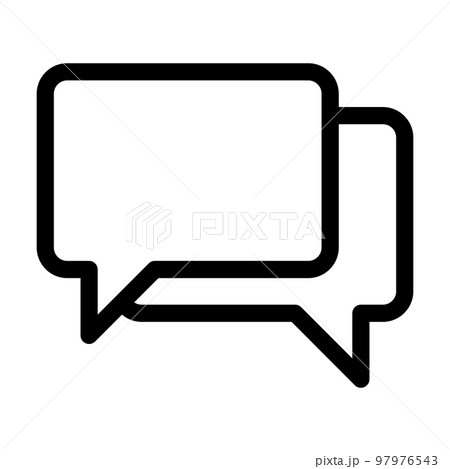 Text bubbles icon line isolated on white background. Black flat thin icon on modern outline style. Linear symbol and editable stroke. Simple and pixel perfect stroke vector illustration Text bubbles icon line isolated on white background. Black flat thin icon on modern outline style. Linear symbol and editable stroke. Simple and pixel perfect stroke vector illustration 97976543