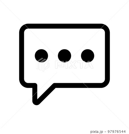 Chat bubble icon line isolated on white background. Black flat thin icon on modern outline style. Linear symbol and editable stroke. Simple and pixel perfect stroke vector illustration 97976544