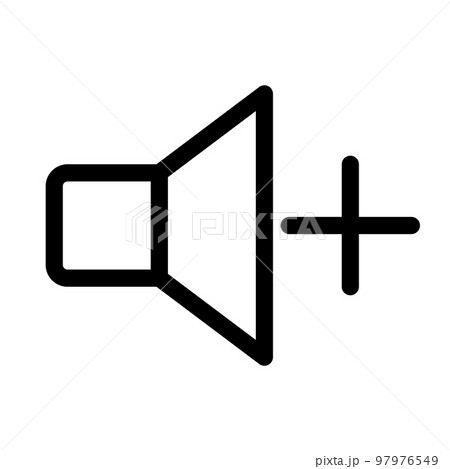 Add volume icon line isolated on white background. Black flat thin icon on modern outline style. Linear symbol and editable stroke. Simple and pixel perfect stroke vector illustration 97976549