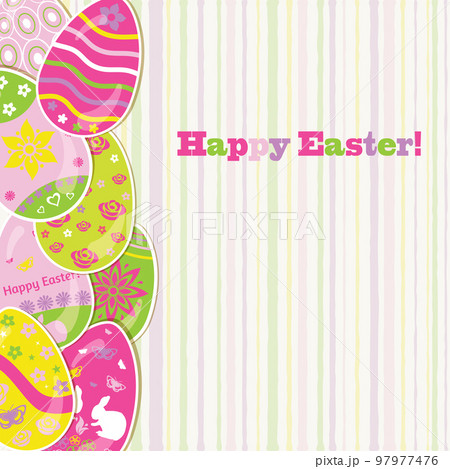 Easter background with paper eggs Easter background with paper eggs 97977476