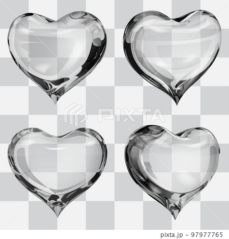 Transparent gray hearts 97977765