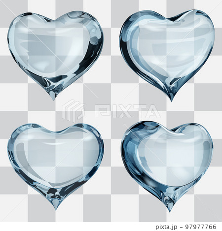 Transparent light blue hearts 97977766