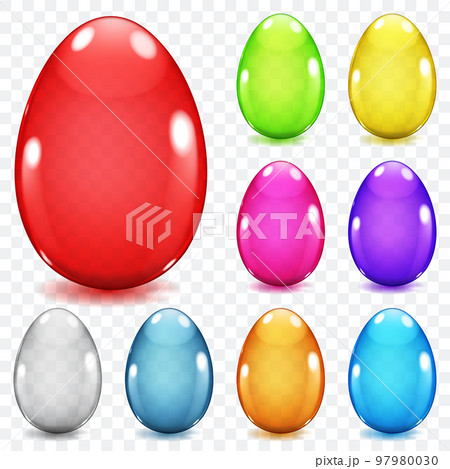 Set of transparent glass Easter eggs 97980030