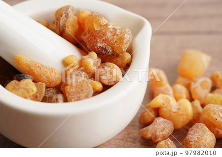 Frankincense or olibanum aromatic resin used in incense and perfumes. Frankincense or olibanum aromatic resin used in incense and perfumes. 97982010