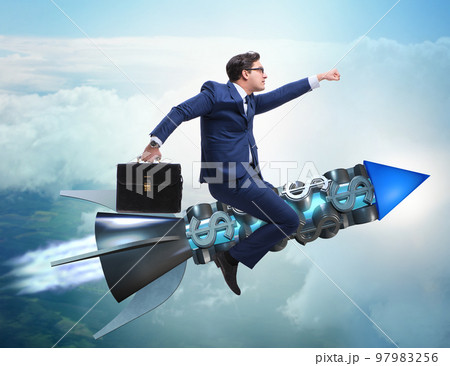 Businessman in start up business concept 97983256