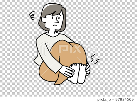 足が冷えている女性のイラスト 97984509