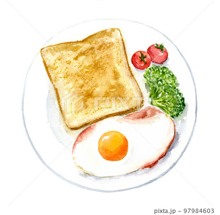 水彩画【トースト】