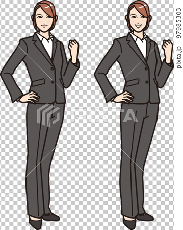 Guts pose job hunting student / business woman 97985303