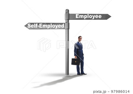 Concept of choosing self-employed versus employment 97986014