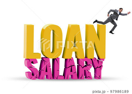 Debt and loan concept as a proportion of salary 97986189