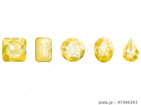 黄色のジュエリーイラストセット画像素材 97986363