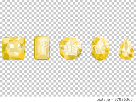 黄色のジュエリーイラストセット画像素材 97986363