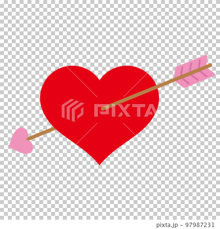 矢が刺さったハートのイラスト素材