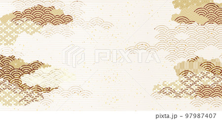 波 和柄 和紙 背景 波 和柄 和紙 背景 97987407