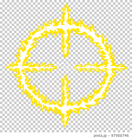 ドット絵_ 炎のスコープ(黄色) 97988746