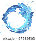 Water twisted splash round shape, vector illustration 97989503