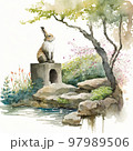日本庭園とうさぎ 97989506