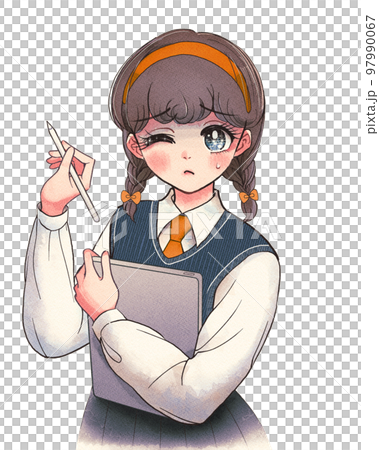 High school student who draws manga on a tablet while being chased by a girl's cartoon and a deadline 97990067