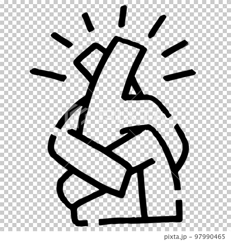 hand drawn stick man hugging 97990465