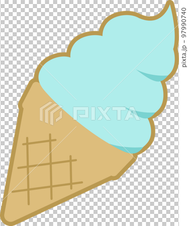 Simple and cute illustration of soft cream 97990740