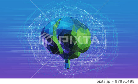 AI 人工知能 イメージCG 明るいグラデーション背景 97991499