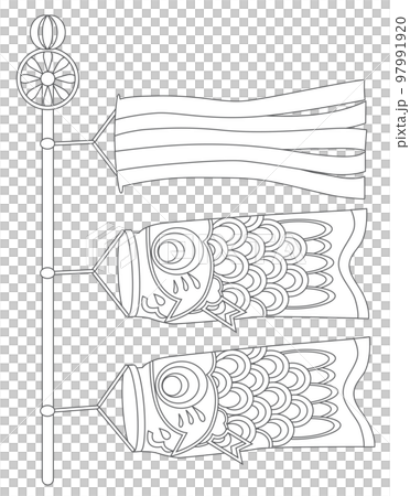 Children's day carp streamer coloring book Children's day carp streamer coloring book 97991920