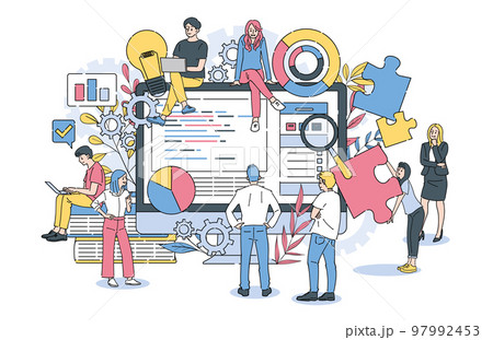 人物 ビジネスおしゃれイラスト素材 97992453