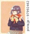 バレンタインにチョコを渡す女の子のイラスト 97992462