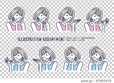 女性のイラスト素材セット 97993470