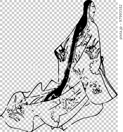 平安貴族女性の後ろ姿2 97993582