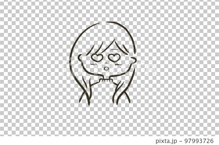 Line drawing illustration of a woman in love 97993726