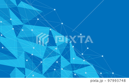 Abstract white line triangle polygon on blue technology futuristic network connect background vector 97993748