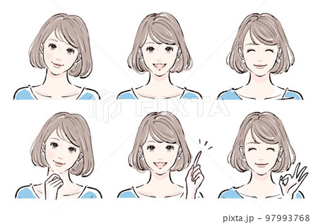 女性のイラスト素材セット 女性のイラスト素材セット 97993768