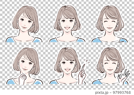 女性のイラスト素材セット 女性のイラスト素材セット 97993768
