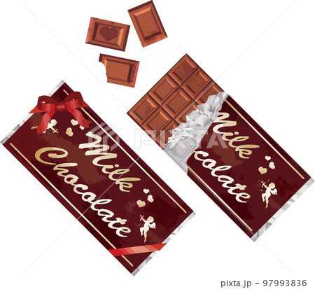 ハッピーバレンタイン　バレンタインデ　チョコレート　水彩　イラスト素材 97993836