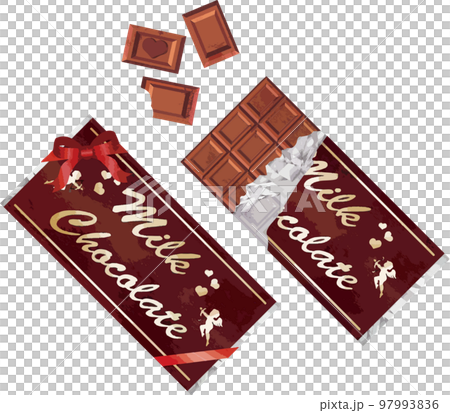 ハッピーバレンタイン　バレンタインデ　チョコレート　水彩　イラスト素材 97993836
