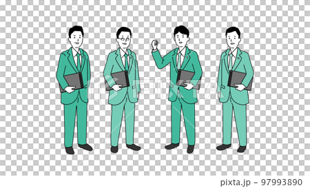 Image illustration of members of the industry, four men in suits, vector Image illustration of members of the industry, four men in suits, vector 97993890