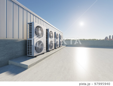 3d rendering of condenser unit or compressor. 3d rendering of condenser unit or compressor. 97995940