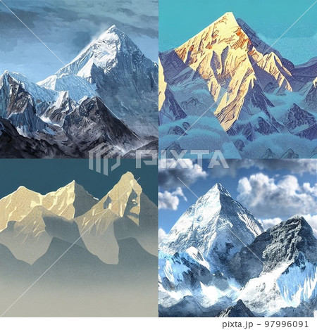 エベレスト山のイラスト エベレスト山のイラスト 97996091