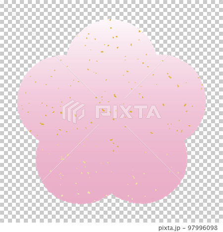 ピンクの梅の花_金箔和紙風_背景素材_ベクターイラスト ピンクの梅の花_金箔和紙風_背景素材_ベクターイラスト 97996098