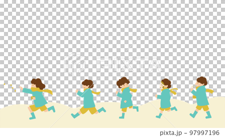 節分イラスト 鬼ごっこする子ども 緑 節分イラスト 鬼ごっこする子ども 緑 97997196