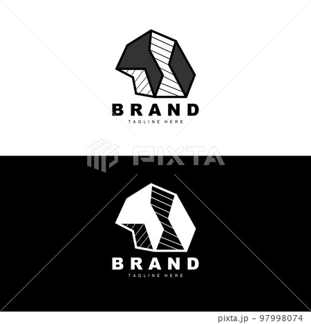 Stone Logo, Gem Line Stone Design, Diamond, Crystal, Simple Elegant, Product Brand Vector, Natural Stone Icon 97998074