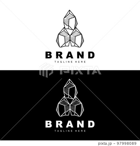Stone Logo, Gem Line Stone Design, Diamond, Crystal, Simple Elegant, Product Brand Vector, Natural Stone Icon 97998089