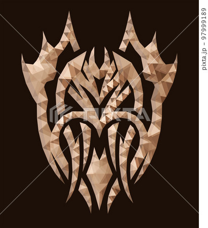 Low poly fantasy art with colorful brown gargoyle 97999189